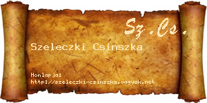 Szeleczki Csinszka névjegykártya